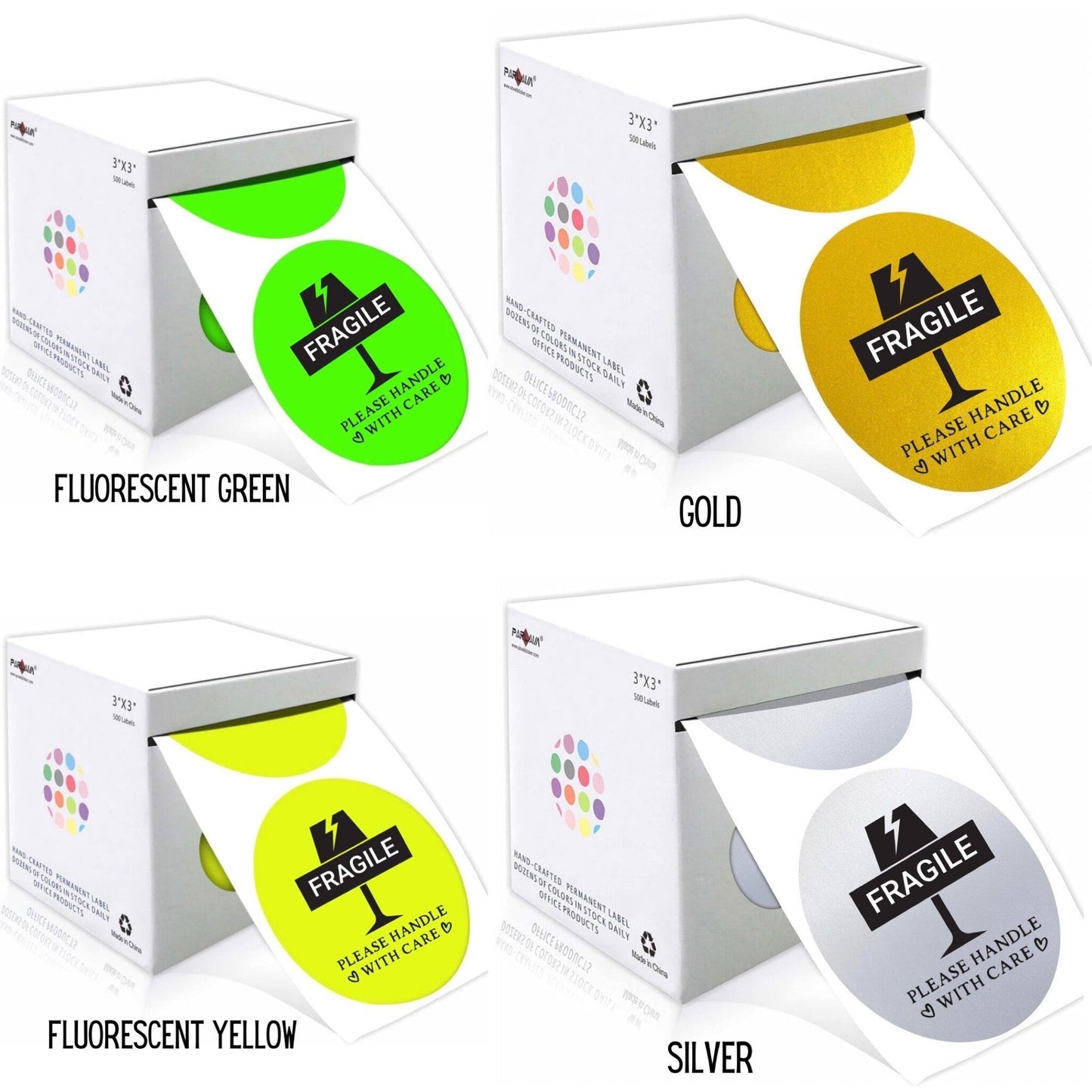3 Inch Fragile Sticker Rolls