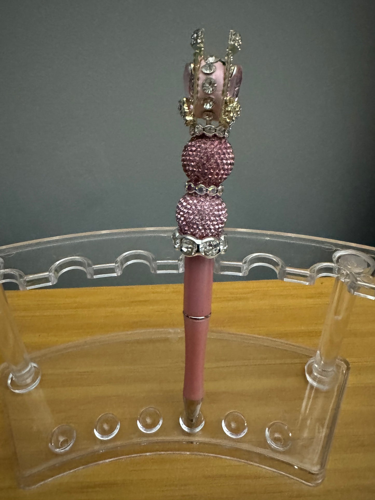 Pink Sparkly Beadable Pen ~ Premade