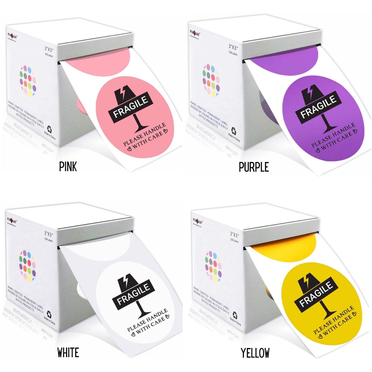 3 Inch Fragile Sticker Rolls