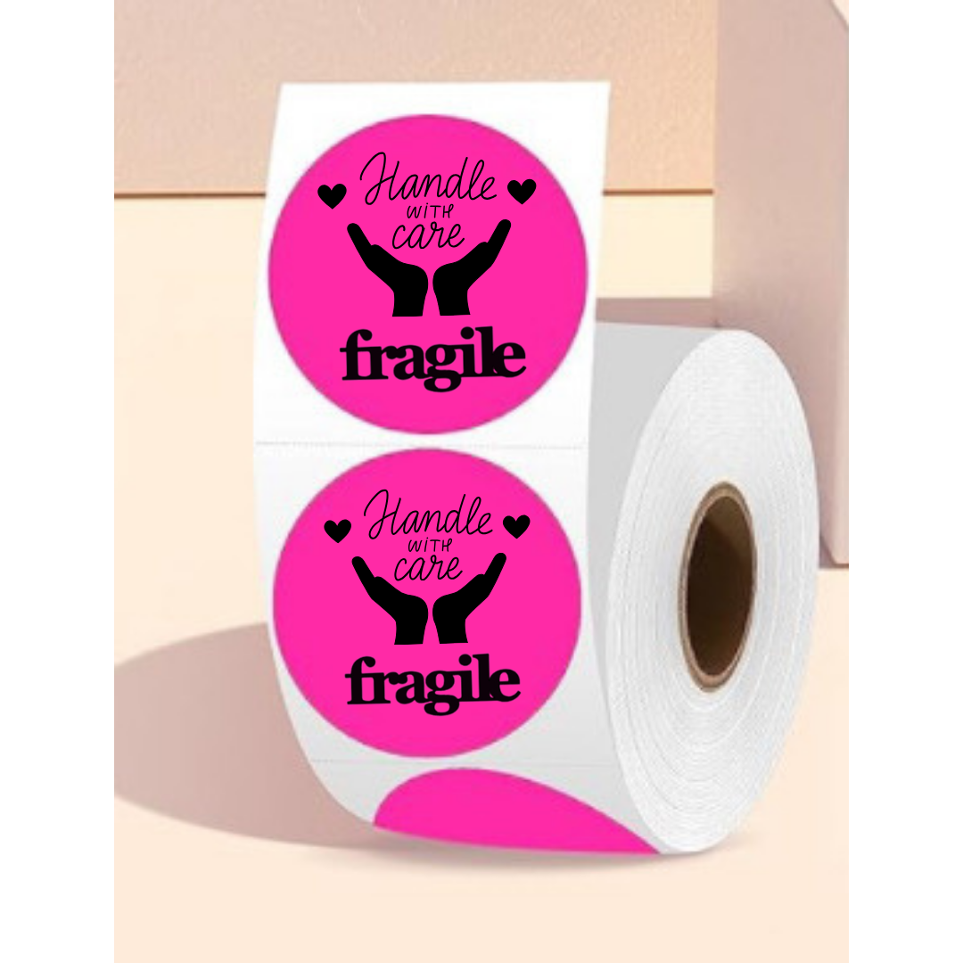2 Inch Handle With Care Fragile Sticker Rolls