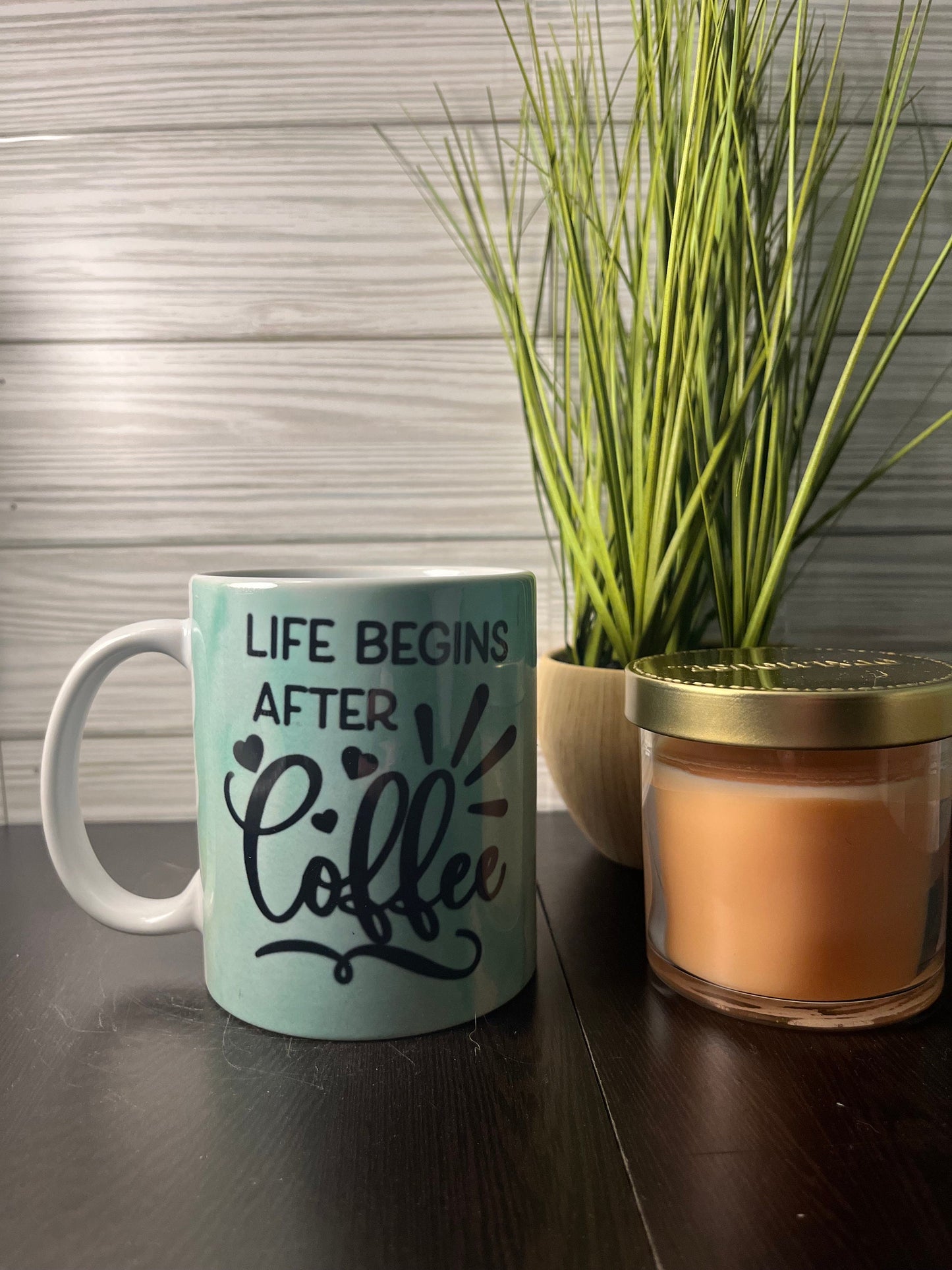 Green Life Begins After Coffee Mug ~ Premade