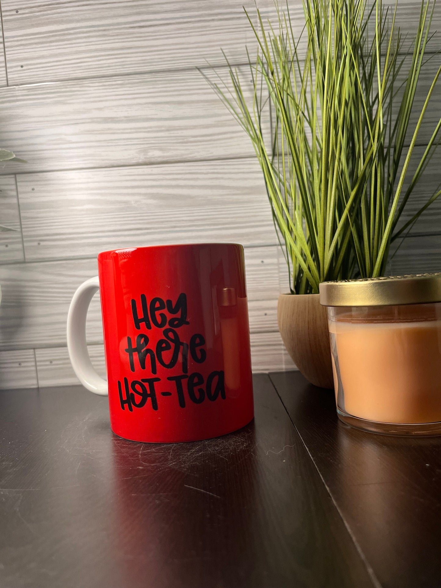 Red Hey There Hot Tea Mug