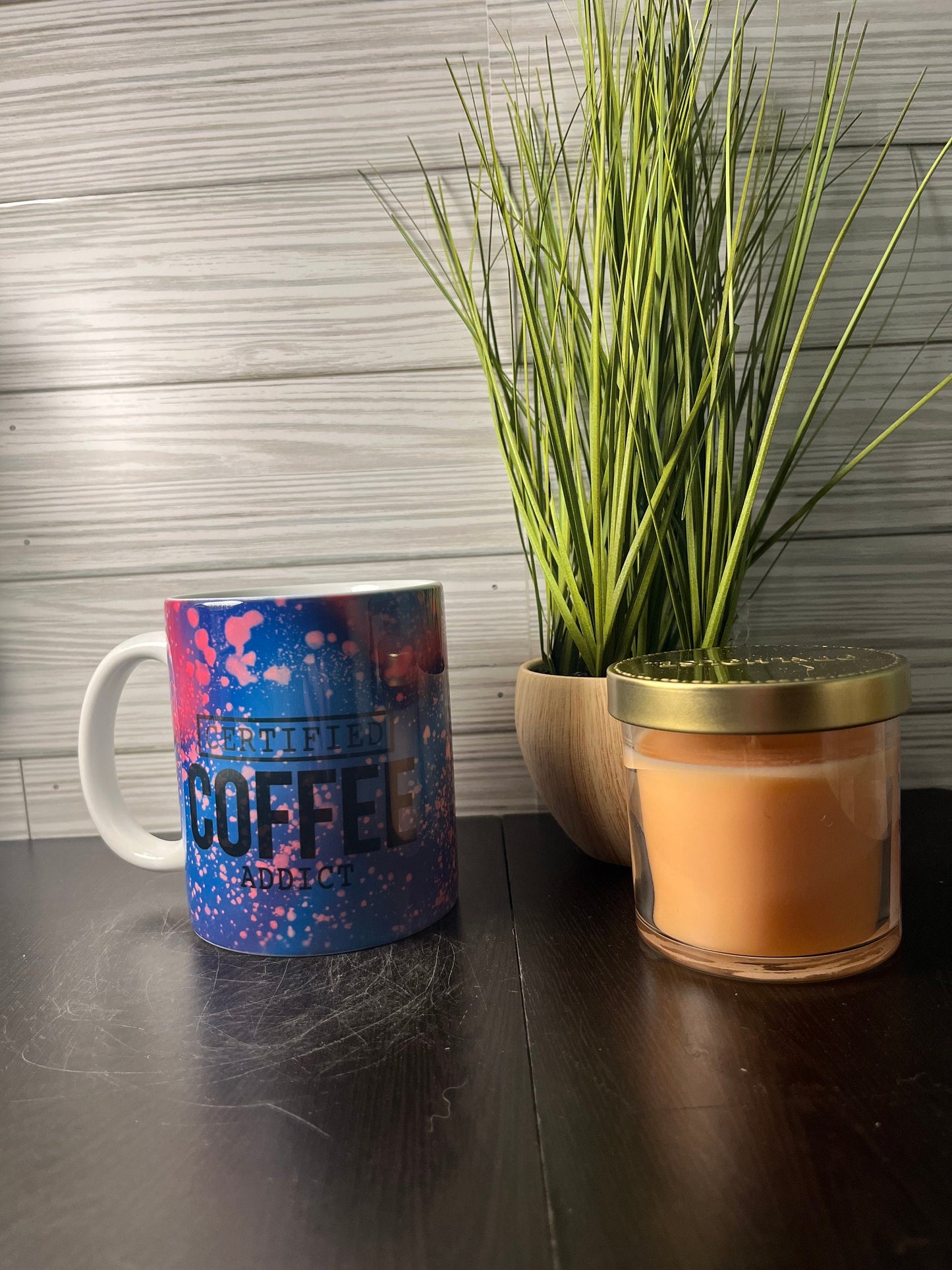 Purple Galaxy Certified Coffee Addict Coffee Mug