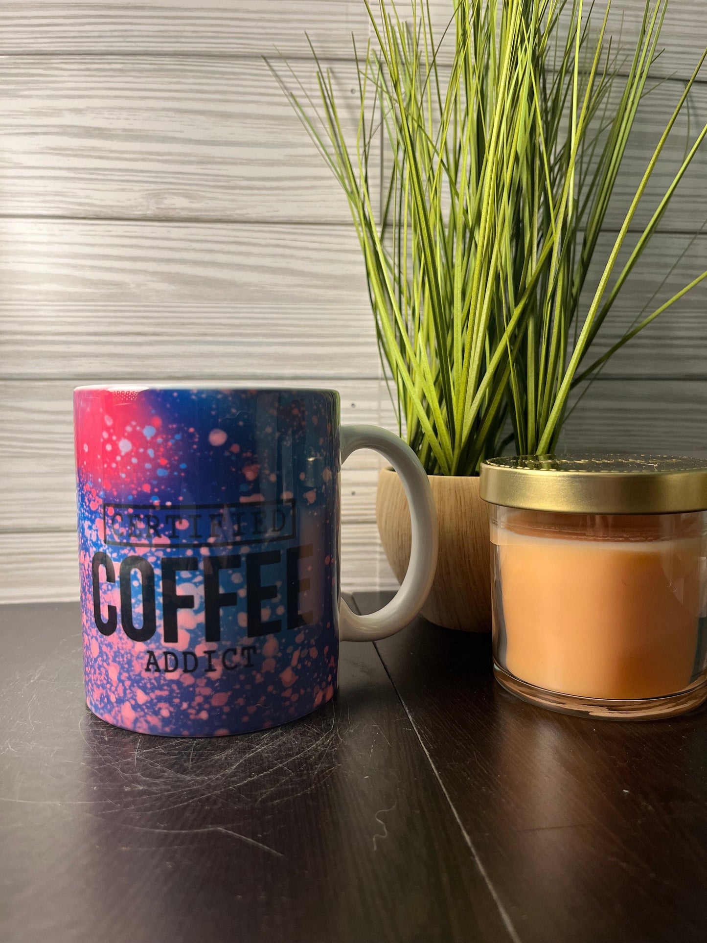 Purple Galaxy Certified Coffee Addict Coffee Mug