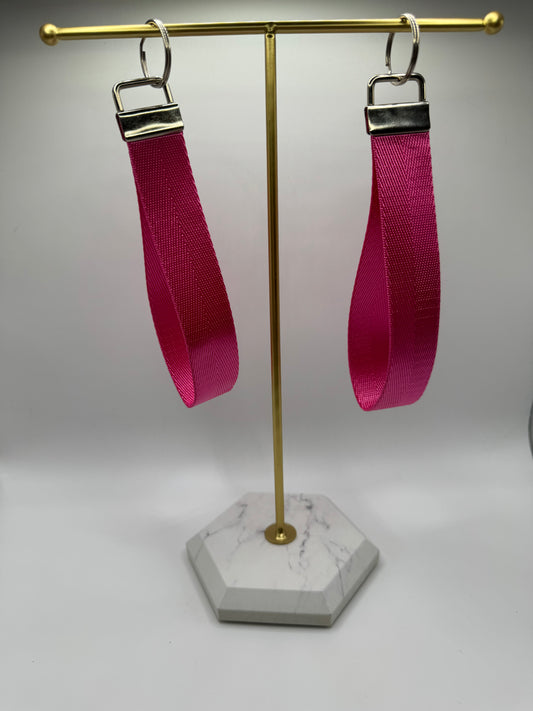 Pink Polyester Keychain