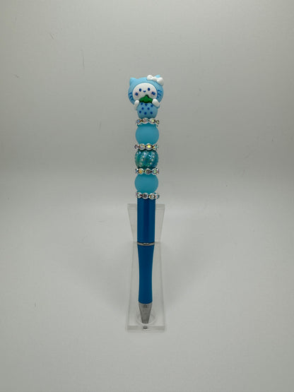 Blue Character Beadable Pen ~ Premade