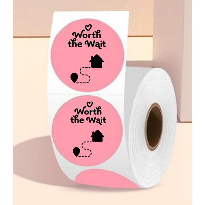 2 Inch Worth The Wait Sticker Rolls