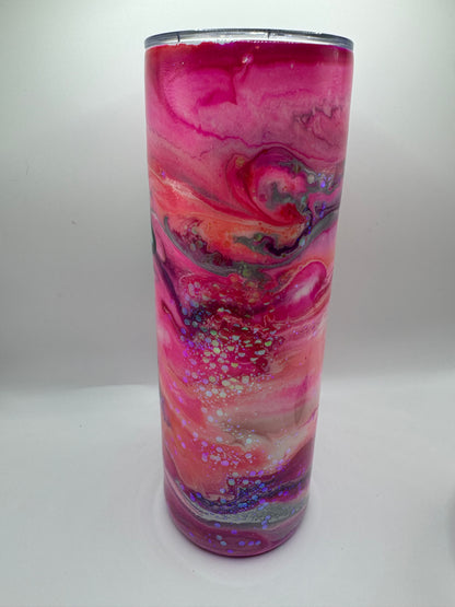 20oz Pink Alcohol Ink Tumbler