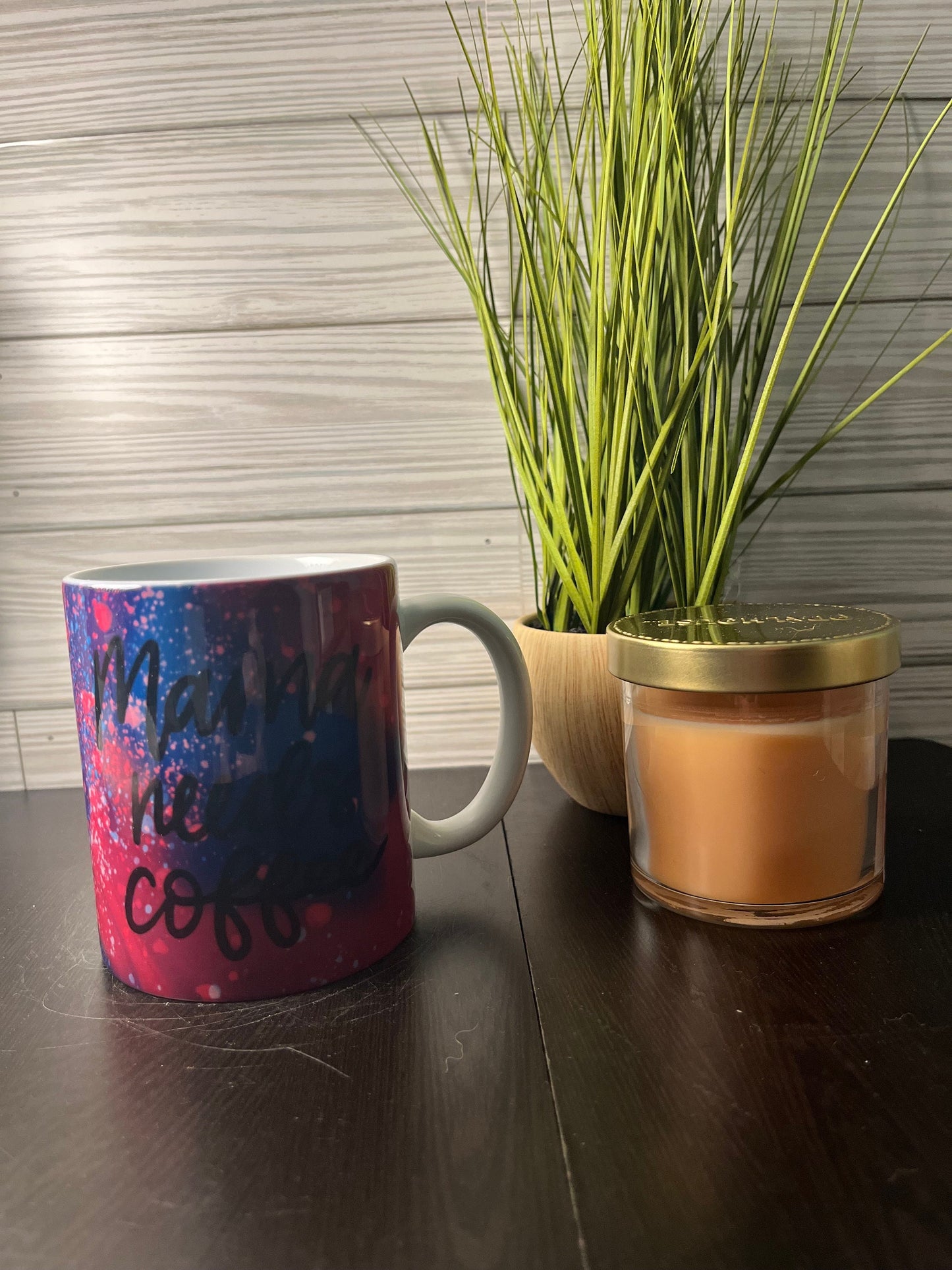 Purple Galaxy Mama Needs Coffee Mug