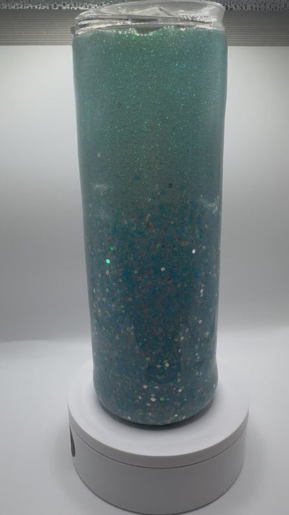 20oz Skinny Blue Glow In The Dark Tumbler