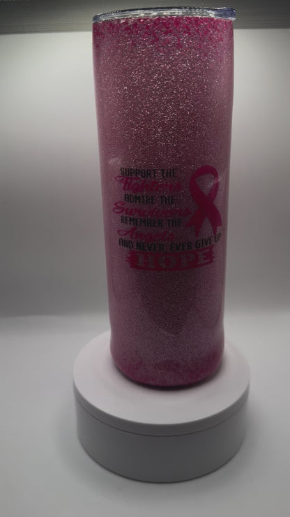 20oz Skinny Pink Breast Cancer Tumbler