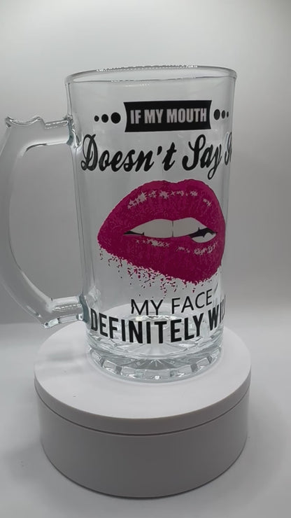 Sarcastic Glass Beer Mug with Handle