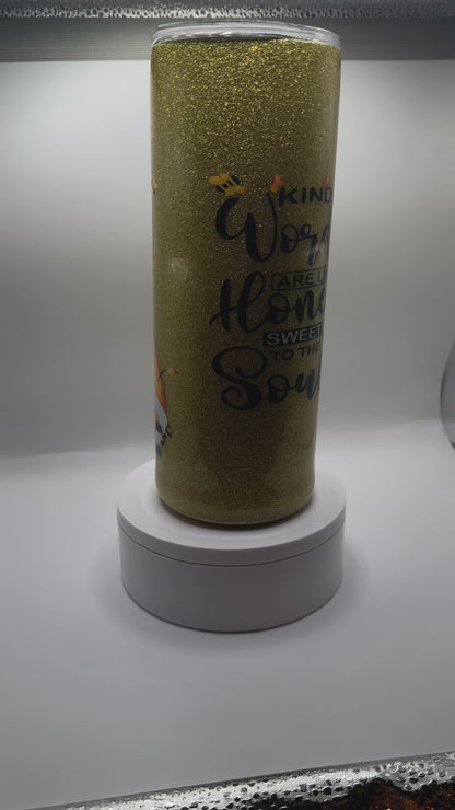 25oz Gold Glitter Tumbler